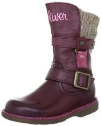 s.Oliver Casual 5-5-36431-29 - Botas de Cuero para niña, Color Rojo, Talla 25