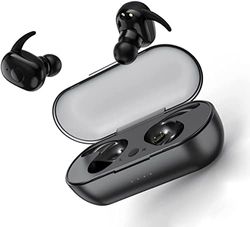Bluetooth hoofdtelefoon, draadloos, IPX7 waterdicht, in het oor, zware bas met microfoon, bluetooth met 36 uur speeltijd voor alle smartphones