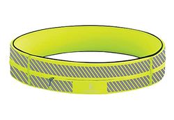 FlipBelt Cinturón de Correr con Cremallera para teléfono y Accesorios pequeños, riñonera de Ejercicio para Mujeres y Hombres, S, Amarillo neón Reflectante