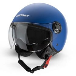 Befast | Rapid II - Casco Jet Omologato con Doppia Visiera in Policarbonato, Casco Scooter con Occhialino Parasole, Casco Moto Jet con Interni Traspiranti e Anallergici, Colore Blu Opaco