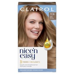 Clairol Nice'n Easy Crème, Natural Looking Oil Infused Permanent Hair Dye, 7CB Cool Beige Blonde, New Name Same Shade