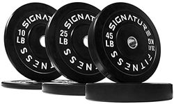 Signature Fitness Piastre olimpioniche da 5,1 cm con mozzo in acciaio, set da 72,6 kg (2 x 10/25/20,4 kg), nero