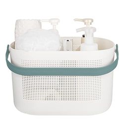 UUJOLY Plastic Storage Baskets with Handles, Shower Caddy Shelf Organizers Basket for Bathroom, Kitchen, Dorm Room, Green