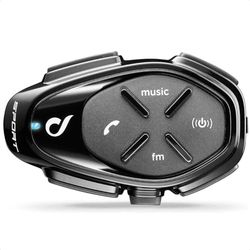Interphone Sport Bluetooth auriculares mãos livres para capacete moto, para 4 motoristas, intervalo de 1,5 km, até 20 horas, rádio FM, MP3, GPS, IP67, universal, [1 peça]