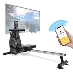 Máquina de Remo Blade FIT de Bluefin Fitness/Compatible con Kinomap/Máquinas de Remo para Casa/Plegable/Consola Digital LCD/App para Móvil/Máquina de Remo Plegable para Casa