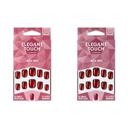 Elegant Touch Core Colour Nails Rich Red (Pack of 2)