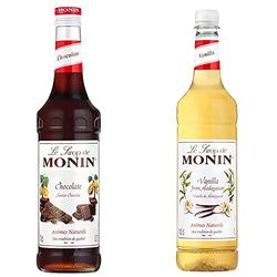 MONIN Premium Chocolate Syrup 700 ml & Premium Vanilla Syrup 1L
