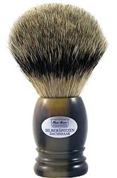 Hans BAIER Exclusive punta pennello da barba Argento Vero Corno chiaro