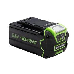 Greenworks Batterie 40V - Puissante Batterie Lithium-Ion 4Ah pour Outils de Jardin et Électriques 40V Greenworks, Charge Rapide, Contrôle de la Charge par LED à 3 Niveaux, Garantie 2 Ans - G40B4