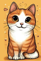 Lined Notebook: Cat illustration