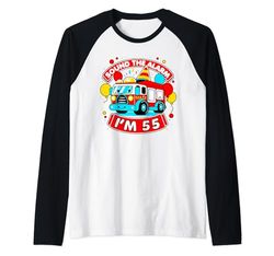 Sound The Alarm I'm 55 Pompiere 55° compleanno Maglia con Maniche Raglan