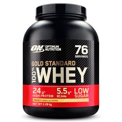 Optimum Nutrition Gold Standard Whey Muscle Building and Recovery Protein Powder With Naturally Occurring Glutamine and Amino Acids, French Vanilla Crème, 76 Servings, 2.28kg, Packaging May Vary