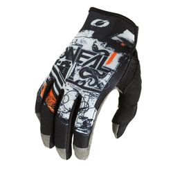 O'NEAL | Cykel- och motocrosshandskar | MX MTB DH FR Downhill Freeride | Slitstarka, flexibla material, ventilerad nano-fronthandsektion | Mayhem Glove Scarz V.22 | Svart Grå Orange | XXL