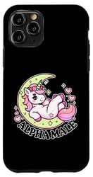 Alpha Unicorn Male Funny Moon Animal Graphic Gag Novelty Custodia per iPhone 11 Pro