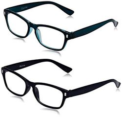 The Reading Glasses Company Óculos de leitura azul escuro água-marinha leitores valor pack 2 homens mulheres Rr77-3Q 1,00 2 unidades 58 g