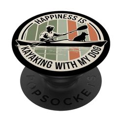 Kayak Con Perro Lago Río Naturaleza Pura PopSockets PopGrip Adhesivo