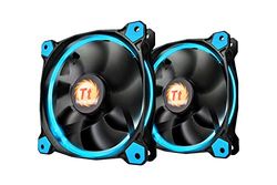 Thermaltake 140mm Blue LED Ultra Quiet High Airflow Computer Case Fan, Twin Pack, 7 Inches, Desktop Compatible