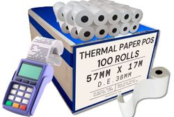 Rouleaux POS 50 mm x 17 m pour enregistreur de caisse – Papier thermique – Diamètre 38 mm – Fabriqué en Italie (100 rouleaux)