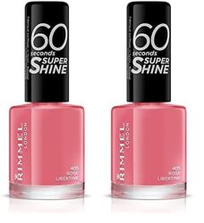 Rimmel 60 Seconds Super Shine Nail Polish - 8 ml, Rose Libertine (Pack of 2)