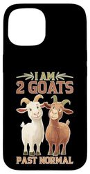 I Am 2 Goats Past Normal Animal Farmer Joke Custodia per iPhone 15
