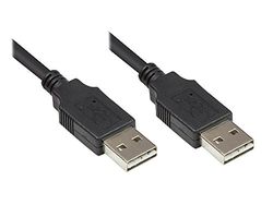 Good Connections Connection Cable USB 2.0 Male A to Male A, Foil and Braid Shielding, Copper Wire black 3 m