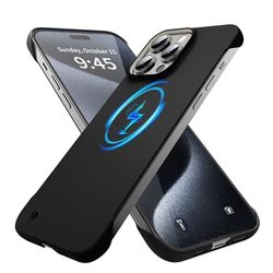 GRECAZO MagSafe - Funda magnética Delgada para iPhone 15 Pro MAX de 6.7 Pulgadas (2023), Ultrafina, Ligera, Duradera, sin Marco, Mate, rígida, con Anillo de tracción, a Prueba de Golpes, Cuerda