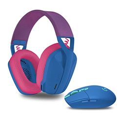 Logitech G305 LIGHTSPEED Mouse Gaming Wireless + Logitech G435 LIGHTSPEED Cuffie Gaming Wireless Bluetooth, Blue
