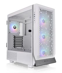 Thermaltake Ceres 500 Snow Edition CA-1X5-00M6WN-00 Boîtier d'ordinateur E-ATX avec panneau latéral en verre trempé 4 ventilateurs PWM ARGB préinstallés, emplacements PCIe rotatifs et support pour GPU