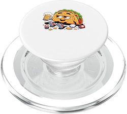 Taco Borracho Bebiendo Cerveza Comida Mexicana Tacos PopSockets PopGrip para MagSafe
