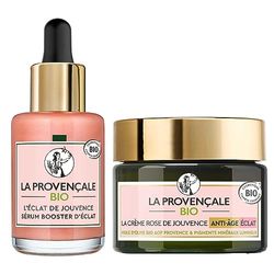 La Routine Rose Peau Splendente Certificato Bio, Crema 50 ml + Siero 30 ml