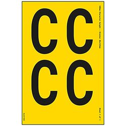 V Safety One Letter Sheet - C - 54mm Character Height - 300x200mm - Yellow Adhesive Vinyl