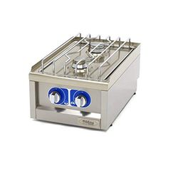 Maxima Cocina de gas comercial de clase Gastro, 400 x 600 mm de profundidad, 2 quemadores, 3500 + 5000 W