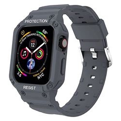 Lysun Compatible con Apple Watch Band 38 mm 40 mm 41 mm Crystal Clear Band para Apple Watch Serie SE 7 6 5 4 3 2 1, pulsera deportiva con funda protectora