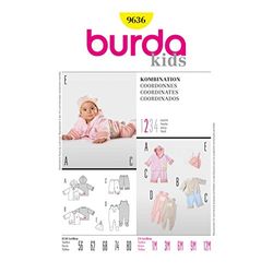 Burda B9636 - Cartamodello per Tutina e Completino Bebè, 19 x 13 cm