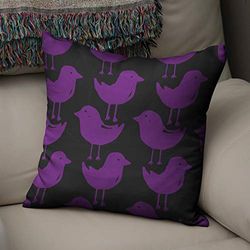 BonaMaison Housse de Coussin Motif, Violet et Noir Taie d'oreiller pour Lit Voiture Canapé Maison Salon Chambre, Décoration D'intérieur, 43x43cm - Conçu et Fabriqué en Turquie