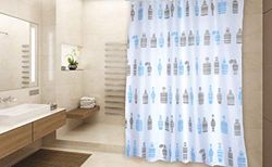 MSV Rideau de Douche Polyester Moshi 180x200cm QUALITÉ Premium Bleu