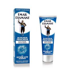 EMAIL DIAMANT - Dentifrice Blancheur & Fraîcheur Longue Durée, Dentifrice Blanchissant avec Microbilles Polissantes, Dentifrice au Fluor, Bicarbonate & Oxygène Actif Anti-Mauvaise Haleine, 75 ml