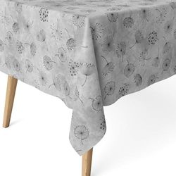 ECOMMERC3 Nappe Anti-Taches pour Table rectangulaire Taille 100 x 140 cm - Nappe Anti-Taches au Toucher Extra Douce et imperméable, Couleur Grise, Leon Gris