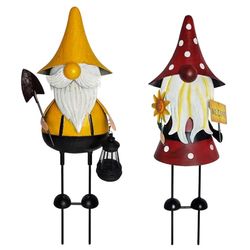 HONGLAND Metall tomte gårdskonst – 45 cm metall tomte staty trädgårdsdekor – 3D trädgård tomte utomhusdekorationer – julhögtid gräsmatta uteplats gård trädgård dekor