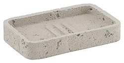 Gedy Ginevra Soap Dish, Cement, Grey, 8 x 12.6 x 2