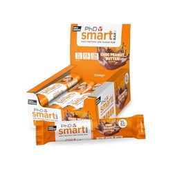 PhD Nutrition Smart Bar Barre Protéinée Chocolat-Beurre de Cacahuète 12 x 64g - Snack Haute Protéine avec 20g de protéines et peu de sucre, Barre protéinée macro-friendly