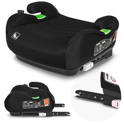 LIONELO LUUK FIX i-Size barnstol upphöjning med ISOFIX, från 22 till 36 kg/125 – 150 cm, grupp 2 och 3, bekvämt armstöd och säte, avtagbart överdrag