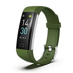 Hi5 S5 Fitnessarmband, fitnesstracker, horloge, smartwatch, IP68 waterdicht, activiteitstracker met hartslag, slaapmonitor, bewegingsherinnering, calorieënteller en meldingen, groen