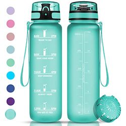 Botella Agua Deporte, Botellas Agua Niños sin BPA, 500ml Botella Agua Motivacional con Filtro, Prueba de fugas Reutilizable Botella Agua, para Deporte, Gimnasio, Running, Niños, Bicicleta