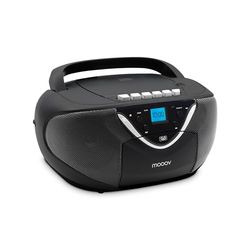 METRONIC 477131 Lecteur Radio Cassette CD avec Fonction Enregistreur de K7, Port USB - Poste Audio Cassettes FM Portable AUX-in Ecran LCD, Alimentation Secteur ou Piles - Noir