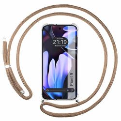 Tumundosmartphone Custodia a sospensione trasparente per Google Pixel 9 5G con Cordon Camel