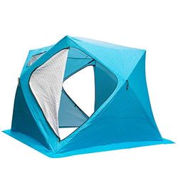 Ukiki Tenda da Pesca Professionale in Caldo Cotone Spesso Invernale Pesca di Carpe Tenda rifugio Tenda Blu Outdoor 4 Persone