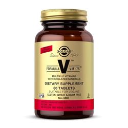 Solgar Formula VM-75 Tablets - Pack of 60 - 28 Active Ingredients and 13 Essential Nutrients - For Complete Wellbeing - Vegan and Gluten Free
