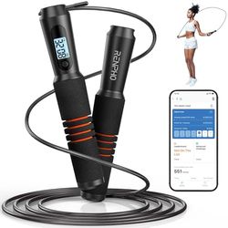 RENPHO Smart Jump Rope, fitnessspringtouw met app-gegevensanalyse, koorden Jump Training for Home Gym, Crossfit, Training voor heren, vrouwen, kinderen