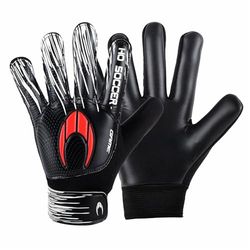 HO Soccer Game Black Guantes de Portero, Unisex Niños, Negro/Rojo,6
